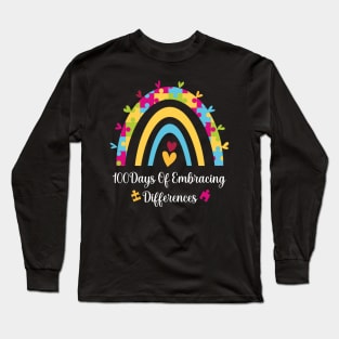 100 Days Of Embracing Differences Special Education Teacher Long Sleeve T-Shirt